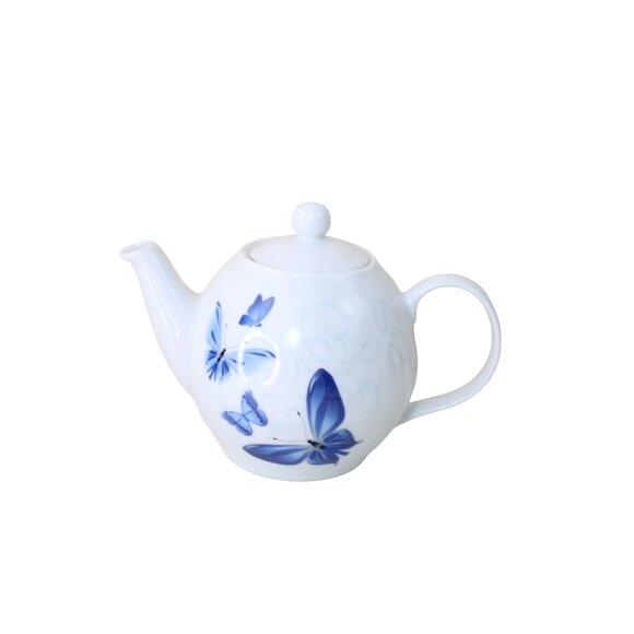 Wawel Teapot Kristoff Porcelain Blue Butterflies Vintage 91751 - Picture 1 of 5